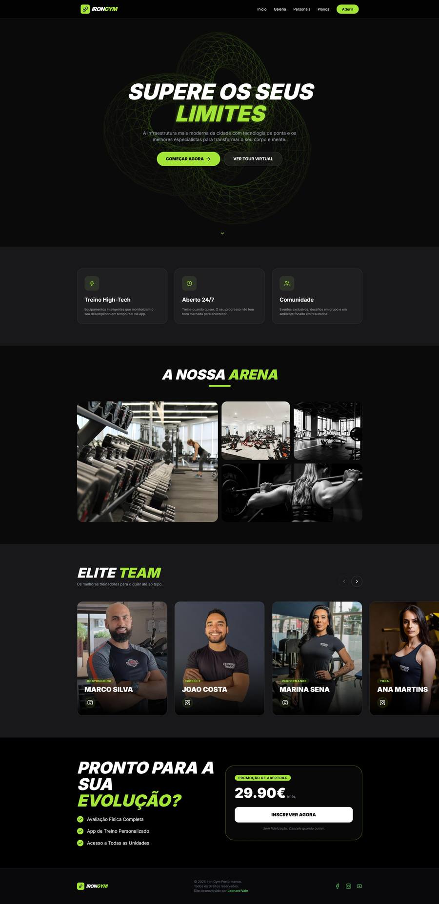 Site para Academia