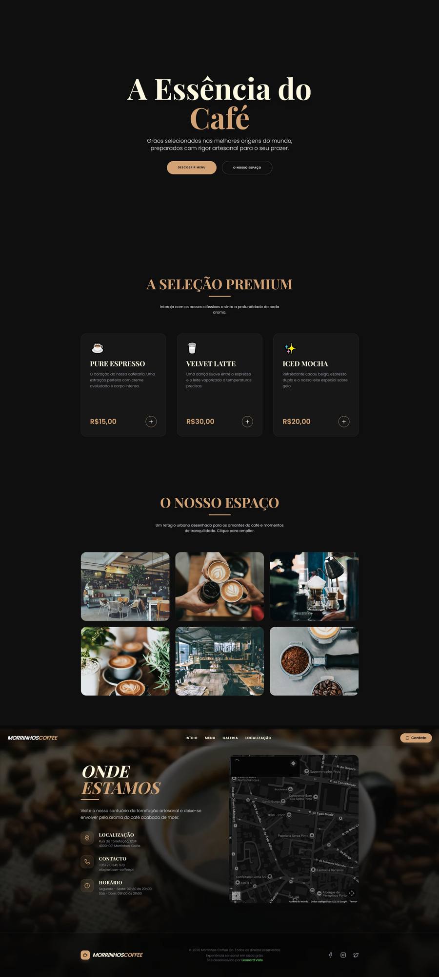 Site para Cafeteria